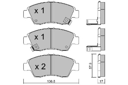 Комплект тормозных колодок (AISIN: BPHO-1001)